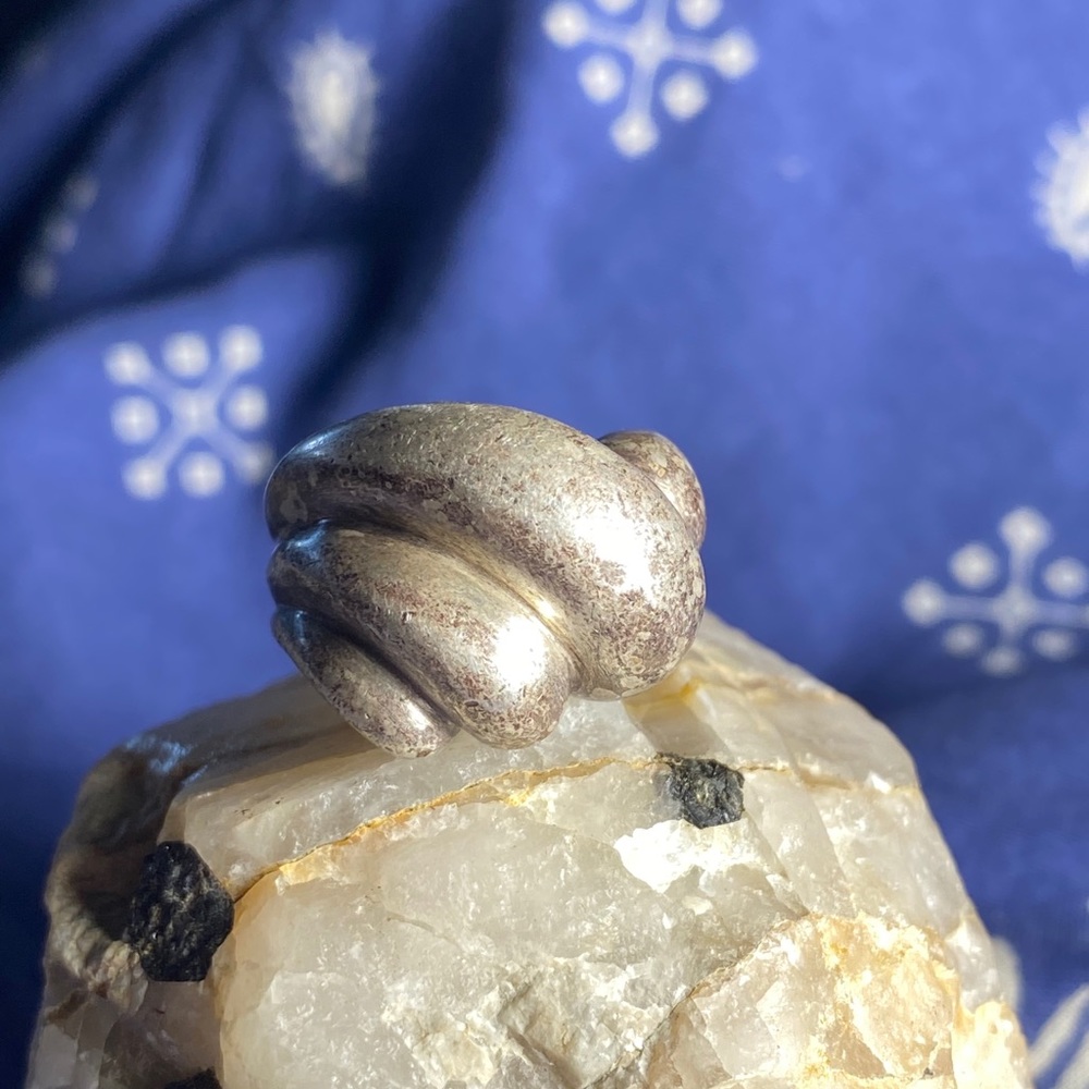 Sterling Silver Heavy Twisted Statement Ring - image 1